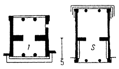 Два плана пропилей: один – из догреческого дворца в Тиринфе, другой – из входа в храм на мысе Сунии