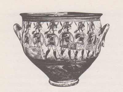 Ваза с воинами, Микены, XIV-XIII вв. до н. э.