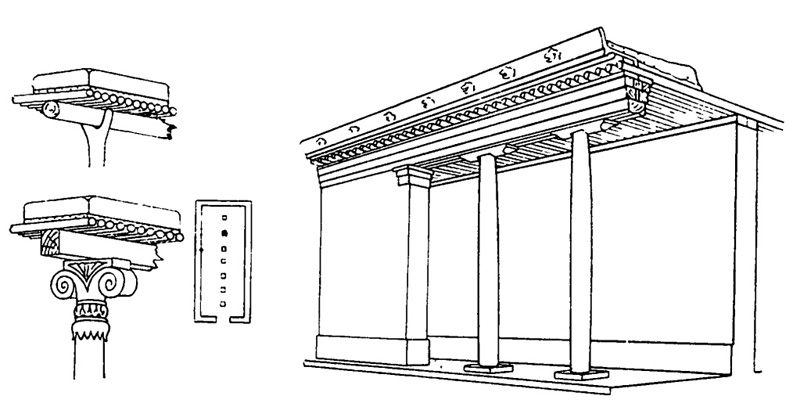 Архитектура Древней Греции. Прототипы ионического ордера в дерево-сырцовых постройках