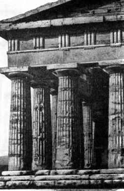 Архитектура Древней Греции. Посейдония. II храм Геры (Посейдона), после 468 г. до н. э. Юго-восточный угол