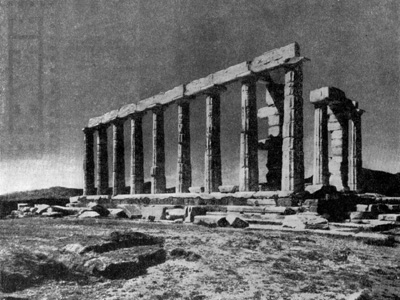 Архитектура Древней Греции. Мыс Суний. Храм Посейдона с юго-востока