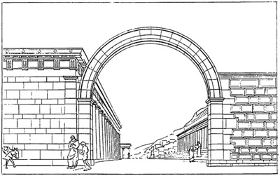Архитектура Древней Греции. Приена. Агора: арочные ворота северо-восточной части агоры