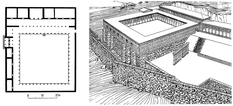 Архитектура Древней Греции. Приена. Гимнасий. План. Реконструкция гимнасия и стадиона