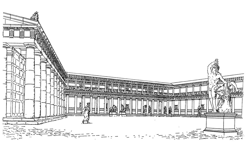 Архитектура Древней Греции. Пергам. Вид на библиотеку в святилище Афины Никофоры
