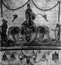 Архитектура Древнего Рима. Вывески помпейских таберн: изображение Венеры на слонах (эмблема Помпей)