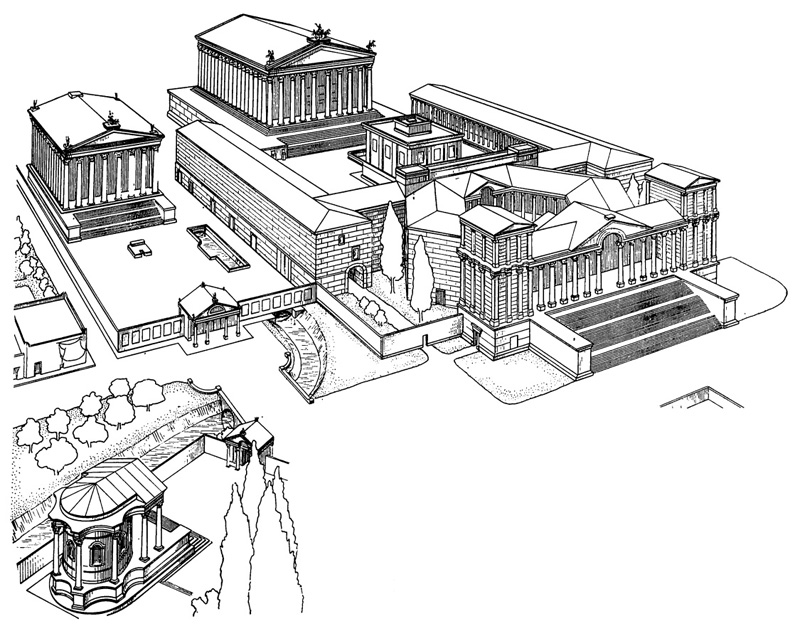 Архитектура Древнего Рима. Баальбек. Ансамбль храмов, I—III вв. н.э. Реконструкция