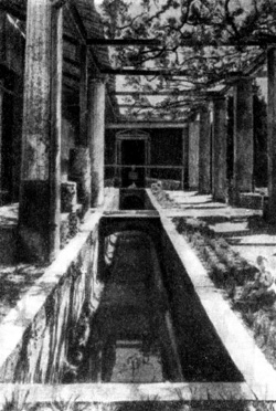 Архитектура Древнего Рима. Помпеи. Дом Лорея Тибуртина, I в. н.э. Фрагмент сада