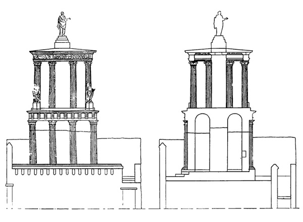 Архитектура Древнего Рима. Помпеи. Мавзолей Истацидиев, начало I в. н.э. Реконструкция и разрез