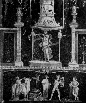 Архитектура Древнего Рима. Помпеи. Фрагмент росписи дома Веттиев, III стиль