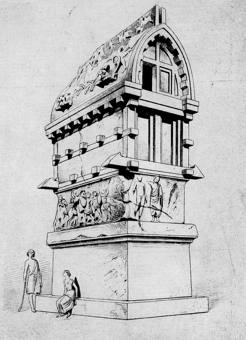 Таблица 1. Ликийская гробница. О древнейших конструкциях. Виолле-ле-Дюк «Беседы об архитектуре»