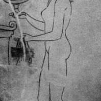 Девушка у гробницы. Роспись белого лекифа. Третья четверть 5 в. до н. э. Бостон. Музей изящных искусств