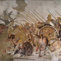 Битва Александра с Дарием. Мозаичная копия с картины конца 4 в. до н. э., найденная в доме Фавна в Помпеях. Неаполь. Национальный музей