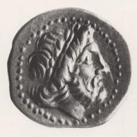 Серебряная монета из Элиды с изображением головы Зевса. Национальный музей в Кракове. Фото: Конрад Кароль Поллеш