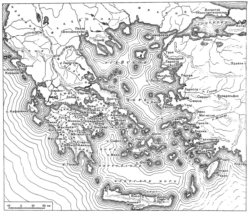 Карта. Материковая Греция