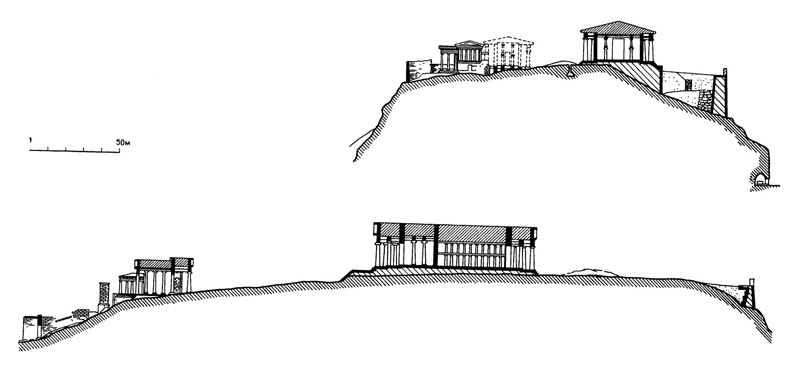 Архитектура Древней Греции. Афины. Акрополь. Разрезы