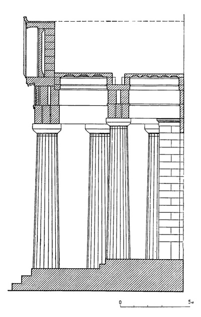 Архитектура Древней Греции. Афины. Парфенон. Фрагмент разреза