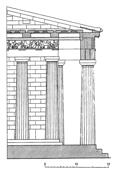 Архитектура Древней Греции. Афины. Парфенон. Фрагмент разреза