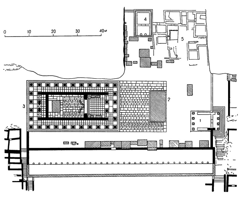 Архитектура Древней Греции. Приена. Святилище Афины Полиады, около 335 г. до н. э., арх. Пифей. План святилища