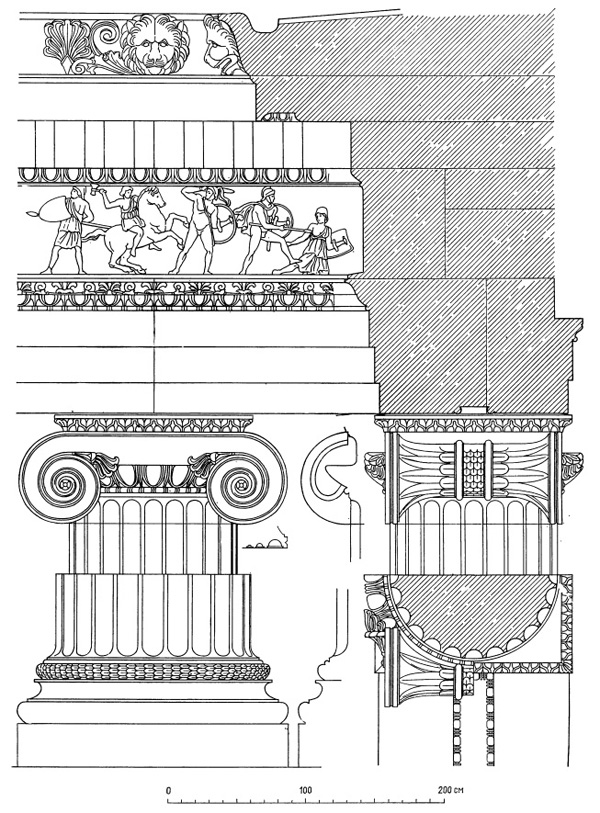 Архитектура Древней Греции. Магнесия на Меандре. Ордер храма Артемиды Левкофриены