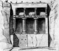 Архитектура Древнего Рима. Норчиа. Скальная гробница, III в. до н.э.