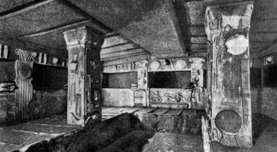 Архитектура Древнего Рима. Черветери. Гробница Рельефов, III в. до н.э. Интерьер