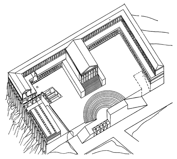 Архитектура Древнего Рима. Тибур. Святилище Геркулеса Победителя. 1-я половина I в. до н.э. Реконструкция