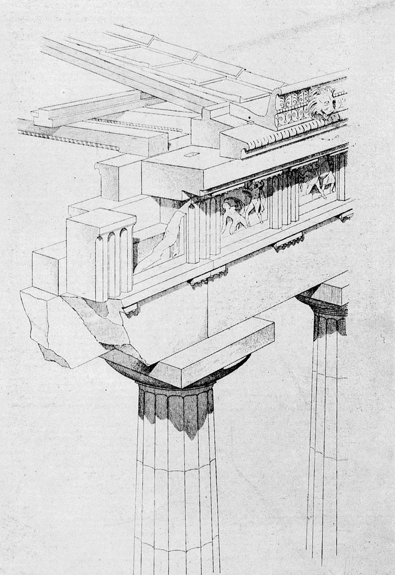 Таблица 2. Дорийский ордер. О древнейших конструкциях. Виолле-ле-Дюк «Беседы об архитектуре»