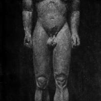 Полимед из Аргоса. Статуя Клеобиса (или Битона) из Дельф. Мрамор. Около 600 г. до н. э. Дельфы. Музей