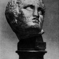 Скопас. Голова раненого воина с западного фронтона храма Афины-Алеи в Тегее. Мрамор. Первая половина 4 в. до н. э. Афины. Национальный музей
